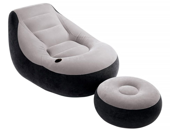 Надувное кресло Intex Ultra Lounge 99х130х76 см с пуфиком 64х28 см