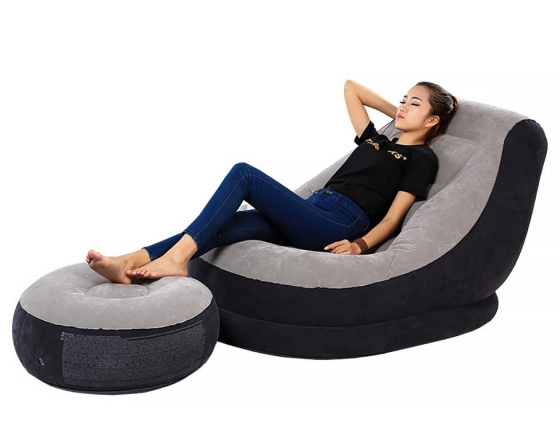 Надувное кресло Intex Ultra Lounge 99х130х76 см с пуфиком 64х28 см