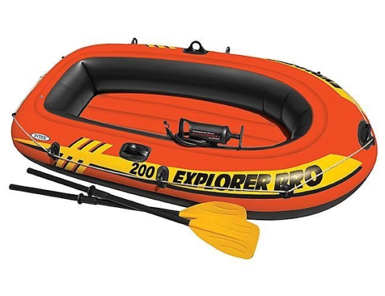Надувная двухместная лодка Intex Explorer PRO - 200 (set) с веслами и насосом
