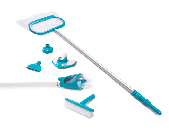Комплект для чистки бассейнов Deluxe Pool Maintenance Kit (сачок, щетка-вакуумный пылесос, фильтрующая колба) Intex