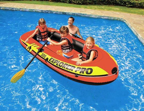Надувная лодка Intex Explorer PRO - 300 (set) с веслами и насосом, 244х117х36см