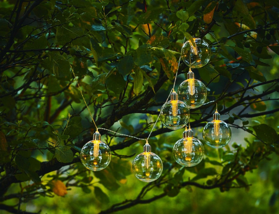 Садовая гирлянда SOLAR CHANIA на солнечной батарее, 8 тёплых белых LED-ламп, 2.45+2 м, прозрачный провод