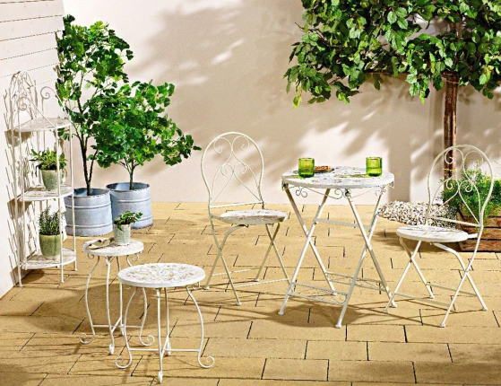 Комплект садовой мебели РИМСКОЕ ПАТИО, (стол и 2 стула), металл, мозаика