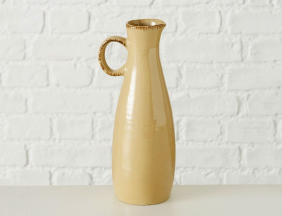 Узкая ваза-кувшин БОТАНИКО с пышными веточками, фарфоровая, 20 см