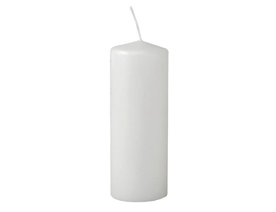 Свеча столбик, белая, 8х20 см
