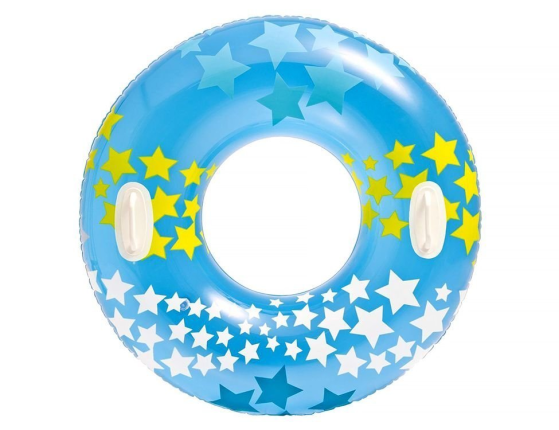 Надувной круг Звезды с ручками голубой, 91 см, от 9 лет