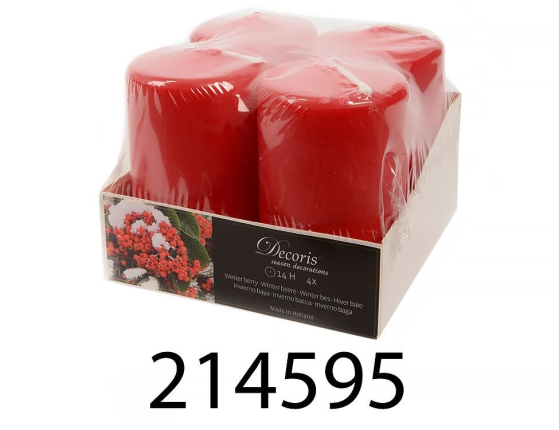 Набор ароматических свечей-столбиков ЯГОДЫ, 5х8 см (упаковка 4 шт.)