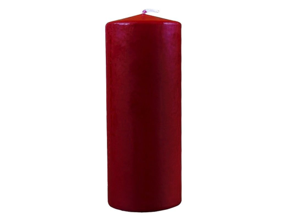 Свеча столбик, бордовая, 8х20 см