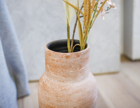 Керамическая ваза ПЕНТОЛА, ручной работы, светло-терракотовая, 35 см