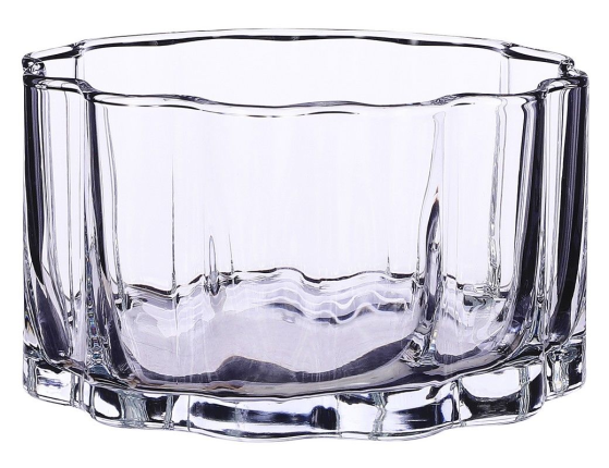 Стеклянная ваза-чаша ХОЛФЭНД, прозрачная, 18х10 см