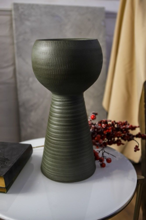 Керамическое ваза МАРЛОУ, серо-зелёнае, 39 см