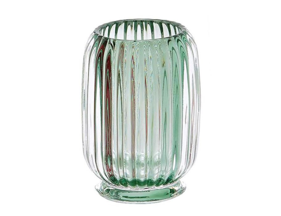Стеклянная ваза ЗИМНИЙ КОКТЕЙЛЬ, нежно-зелёная, 12 см