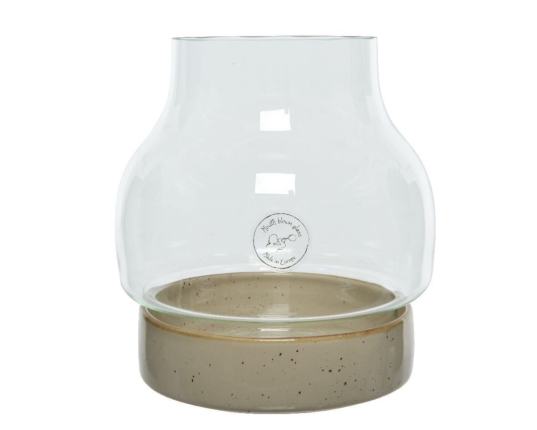 Стеклянная ваза LAMPARA MAGICA на керамической подставке, 20 см