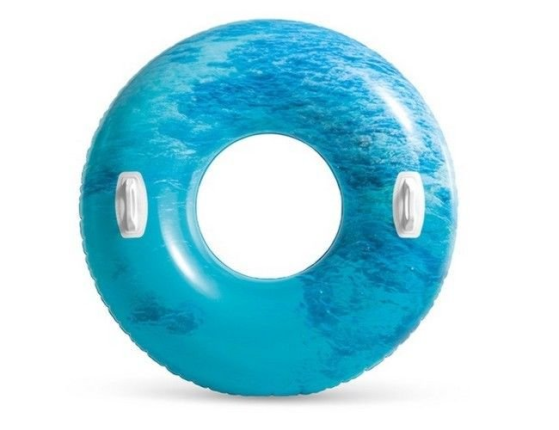 Надувной круг Волны голубой с ручками, 114 см, от 9 лет