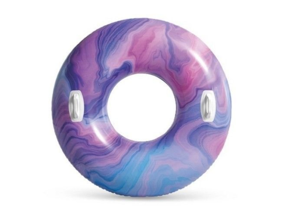 Надувной круг Волны фиолетовый с ручками, 114 см, от 9 лет
