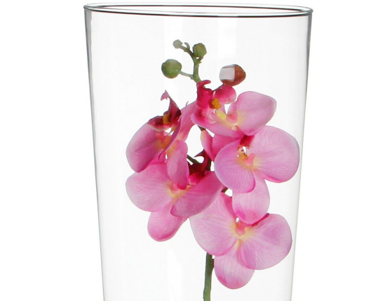 Искусственная орхидея ФАЛЕНОПСИС в высокой вазе, розовый, 50 см