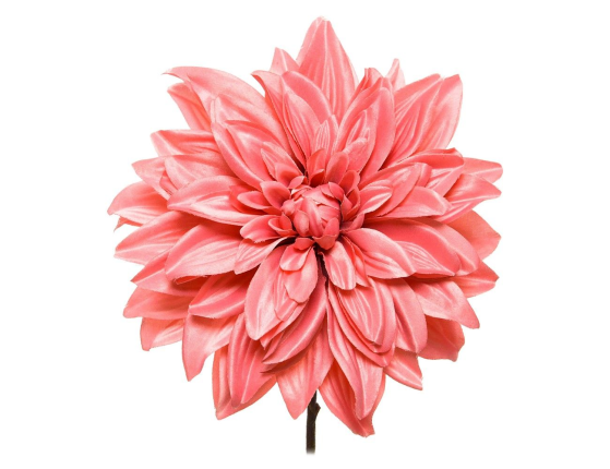 Искусственный цветок РОМАНТИЧНЫЙ ГЕОРГИН на стебле, полиэстер, розовый бархат, 67 см