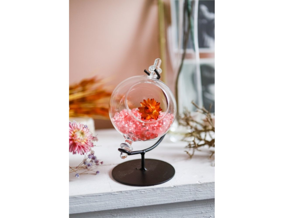 Стеклянный шар ГЛОББИ для декоративных композиций, на подставке, 14 см