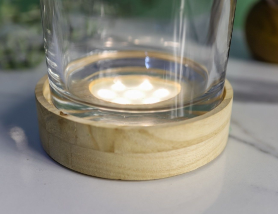 Стеклянная ваза с подсветкой ЛЕДЖЕРО, 15 см
