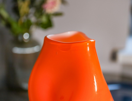 Стеклянная ваза АРАНЧОНЕ мандариновая, 29 см