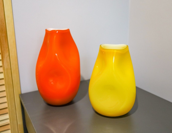 Стеклянная ваза АРАНЧОНЕ мандариновая, 29 см