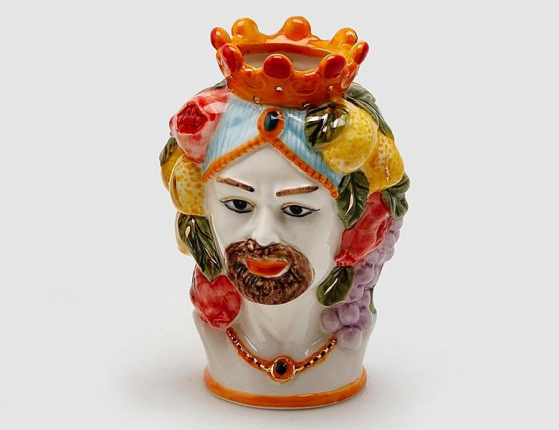 Сицилийская ваза ИСТОРИЯ ЛЮБВИ: МАВР, керамика, 15 см