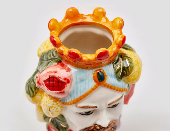 Сицилийская ваза ИСТОРИЯ ЛЮБВИ: МАВР, керамика, 15 см