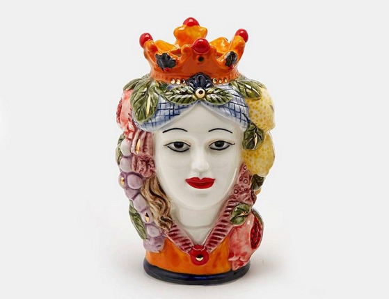 Сицилийская ваза ФАМОЗО: СИНЬОРИНА, керамика, 14 см