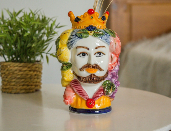 Сицилийская ваза ФАМОЗО: МАВР, керамика, 14 см