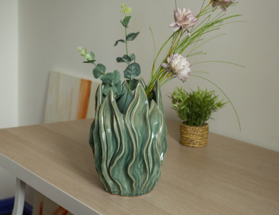 Декоративная ваза ФИАММА БЛЮ, керамика, 21х15 см