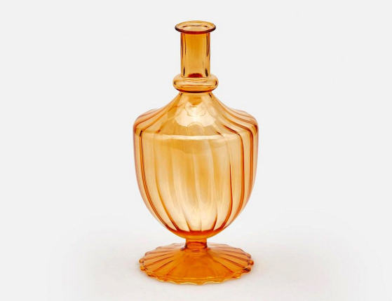 Стеклянная ваза КОППА, оранжевая, 20 см