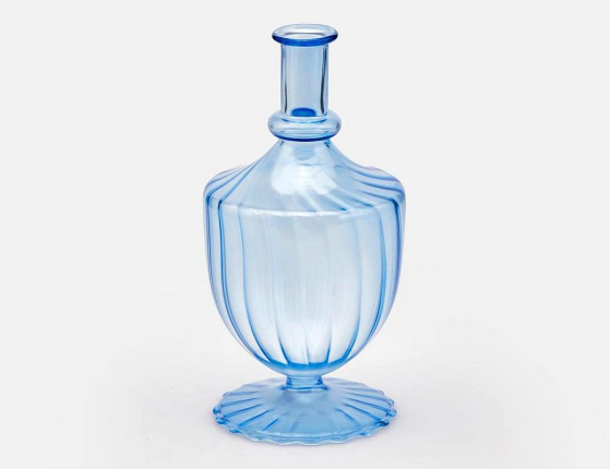 Стеклянная ваза КОППА, голубая, 20 см