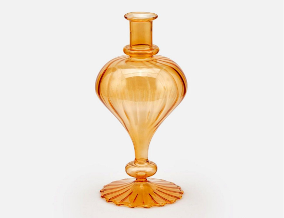 Стеклянная ваза ГЬОККА, оранжевая, 30 см