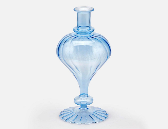 Стеклянная ваза ГЬОККА, голубая, 30 см