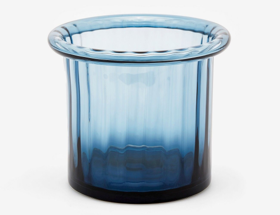 Декоративная ваза ТАЦЦА, стекло, синяя, 16 см