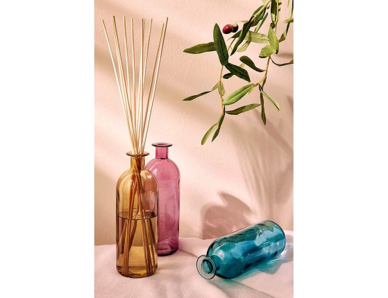 Декоративная бутыль-ваза БОРРАЧА ГРАНДЕ стекло, голубая, 26 см