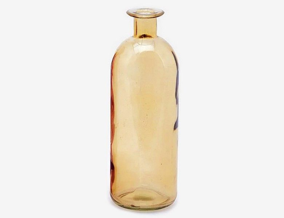 Декоративная бутыль-ваза БОРРАЧА МЕДИА, стекло, янтарная, 20 см