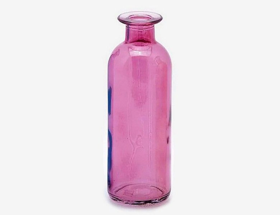Декоративная бутыль-ваза БОРРАЧА ПИККОЛА стекло, розовая, 16 см