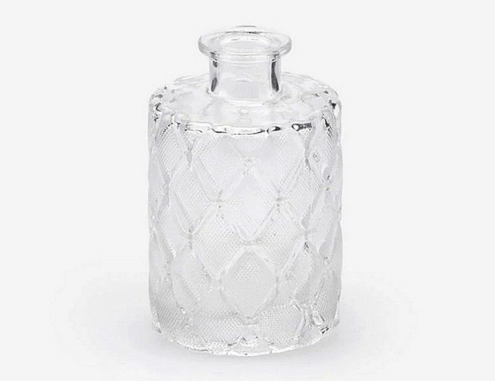 Декоративная бутыль-ваза КАРАФ РОМБИ малая, стекло, 11х7 см