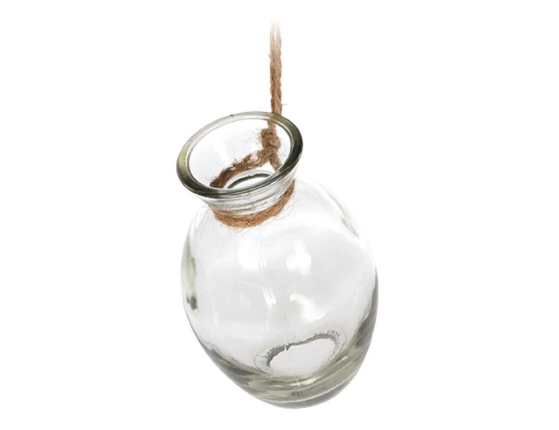 Подвесная ваза АКРОШЕР: ОВАЛ, стекло, 11х7 см