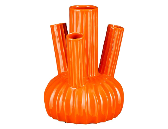 Декоративная ваза ФЕЛИПЕ, керамика, оранжевая, 27х20 см
