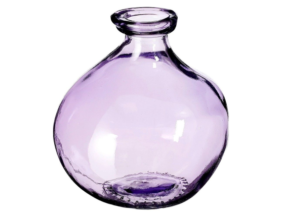 Декоративная ваза ПИНТО, стекло, сиреневая, 18 см