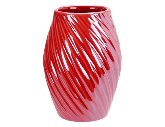 Декоративная ваза ЭЙМЕРИ, керамика, коралловая, 16 см