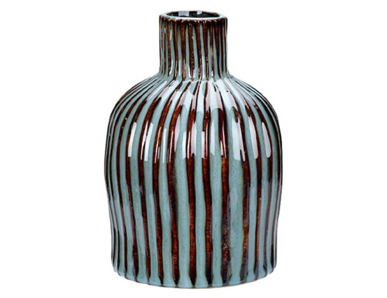 Декоративная ваза СИСАР, фарфор, синяя, 15 см