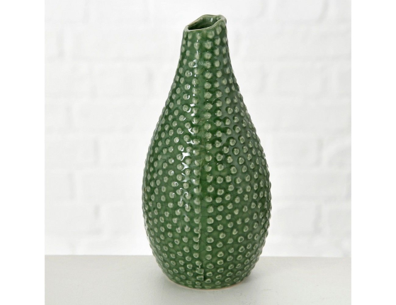 Керамическая ваза ЧЕТРИОЛО, темно-зеленая, 18 см