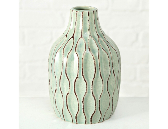 Фарфоровая ваза ЛОГОРАМЕНТО, светло-зеленая, 21 см