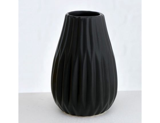 Керамическая ваза ТОРРЭ черная, 13 см