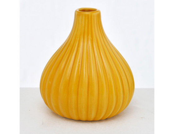 Керамическая ваза ТОРРЭ желтая, 13 см