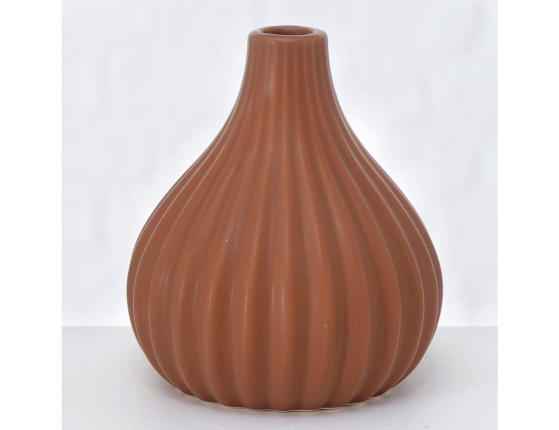 Керамическая ваза ТОРРЭ, коричневая, 13 см