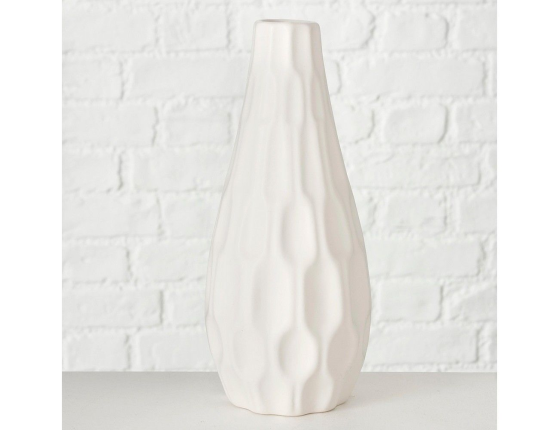 Керамическая ваза МИНЕРАЛЕ большая, белая, 24 см
